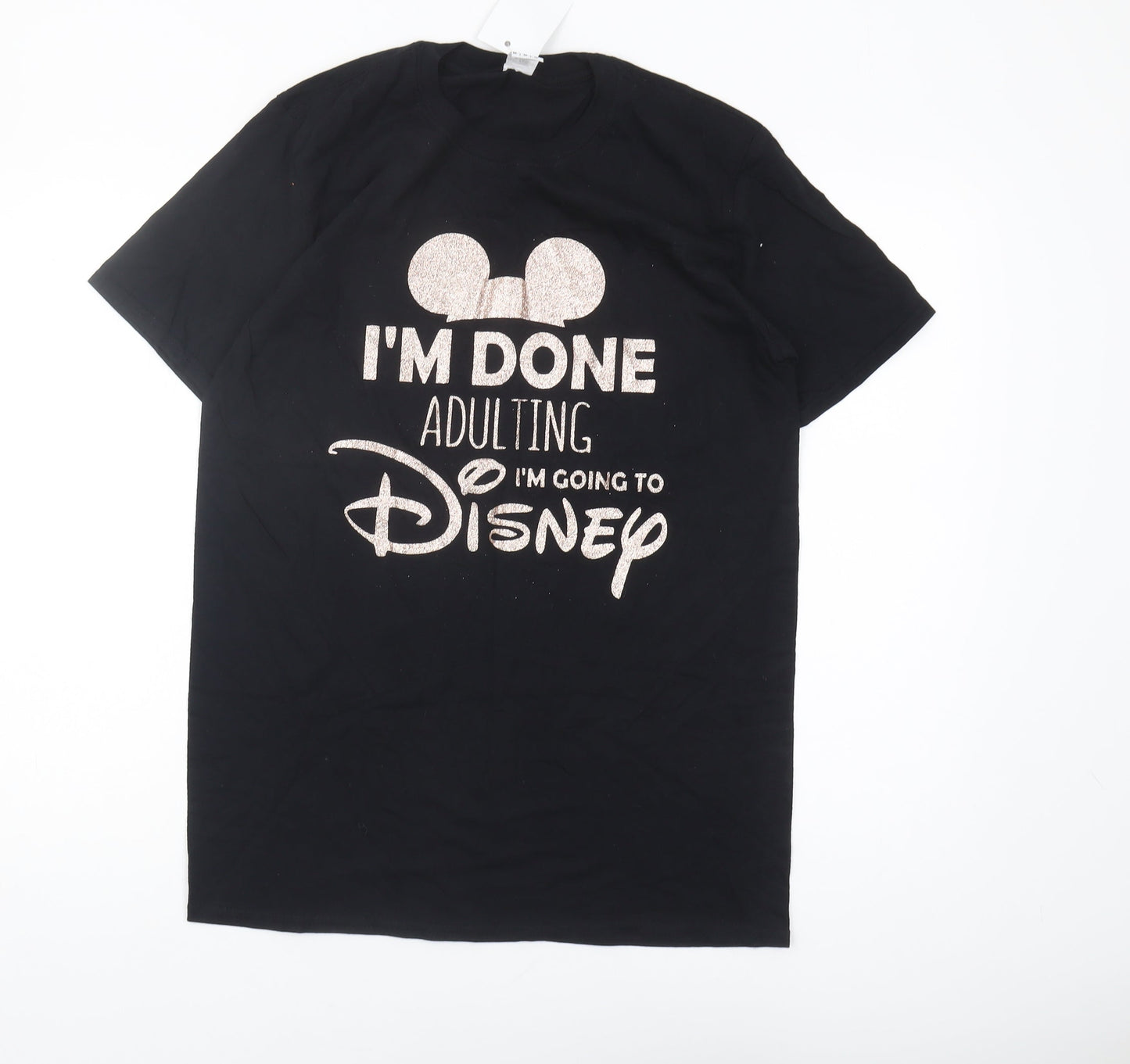 Unisex Adults UK Size M Gildan Black  T-Shirt