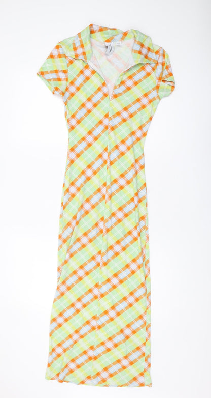 Collusion Women's Multicoloured Plaid Shirt Dress Size 10