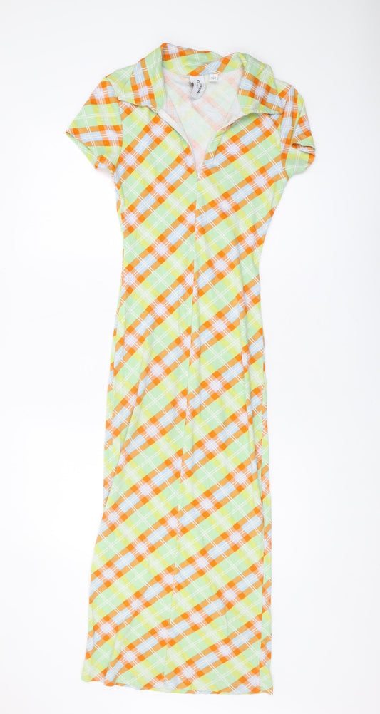 Collusion Women's Multicoloured Plaid Shirt Dress Size 10