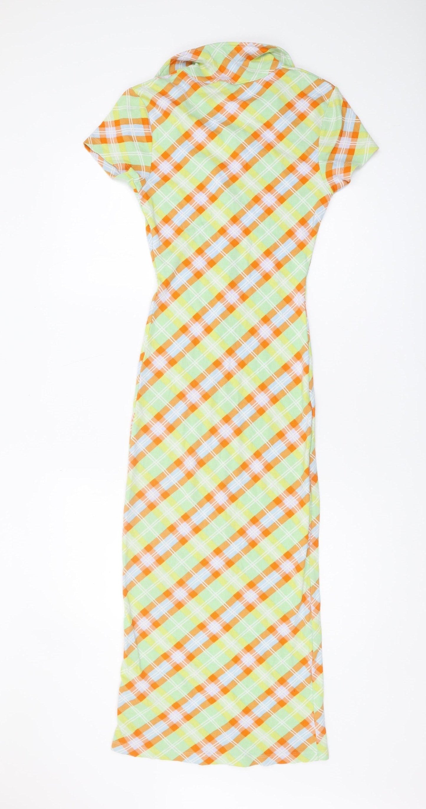 Collusion Women's Multicoloured Plaid Shirt Dress Size 10