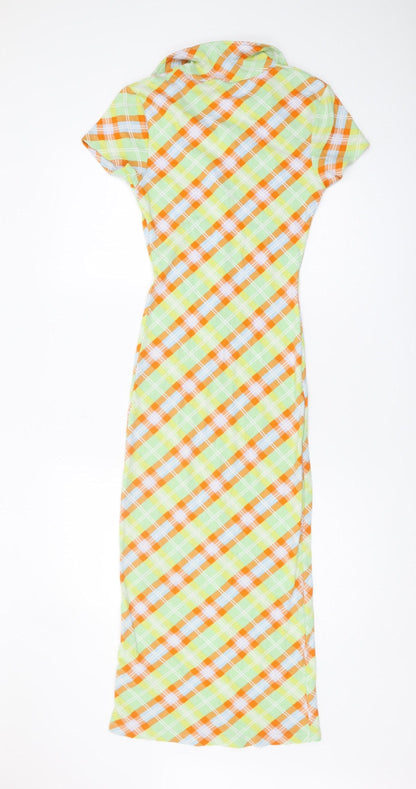 Collusion Women's Multicoloured Plaid Shirt Dress Size 10