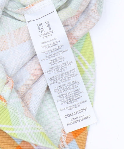 Collusion Women's Multicoloured Plaid Shirt Dress Size 10