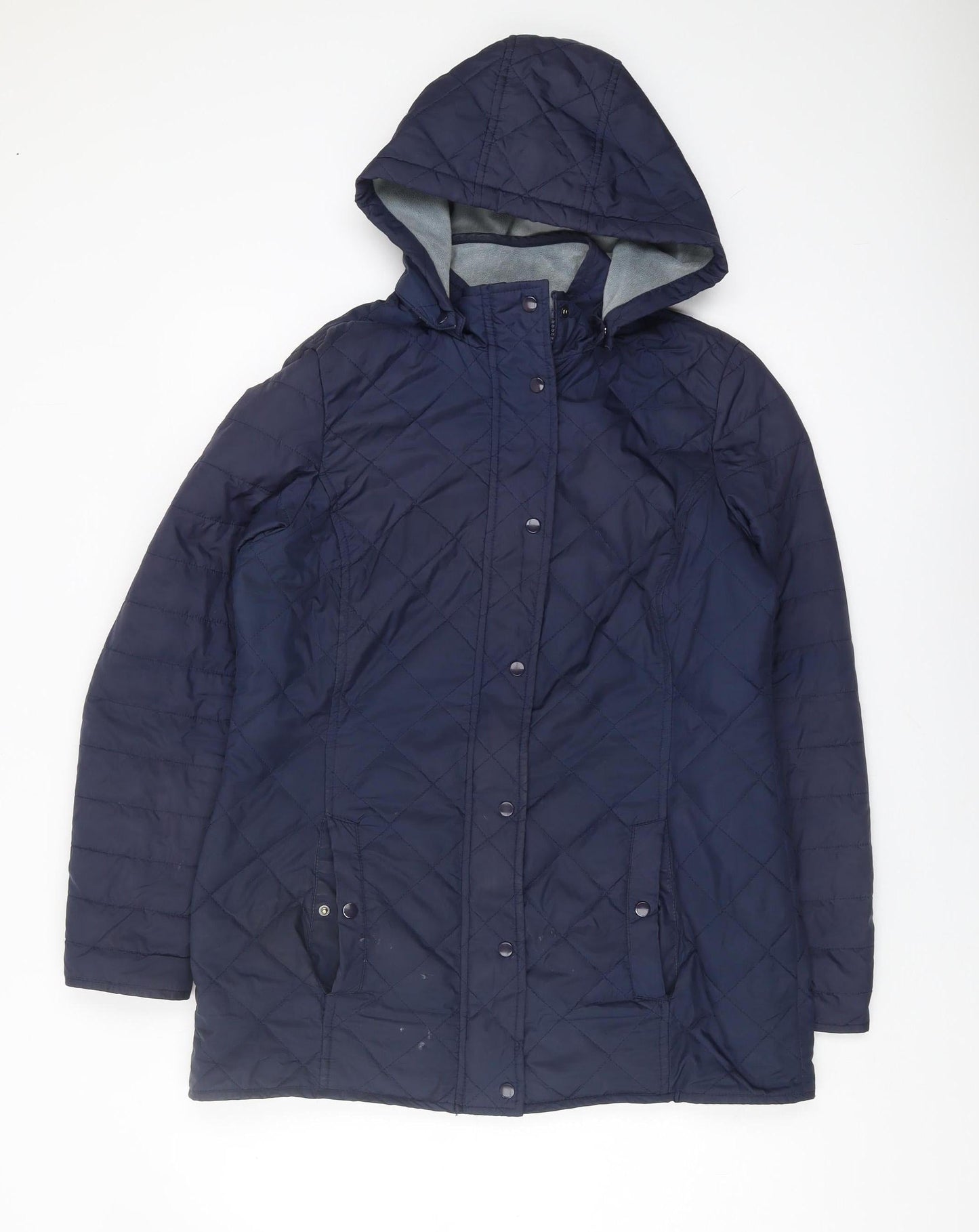 Womens UK Size 12 Cotton Traders Blue Quilted Coat