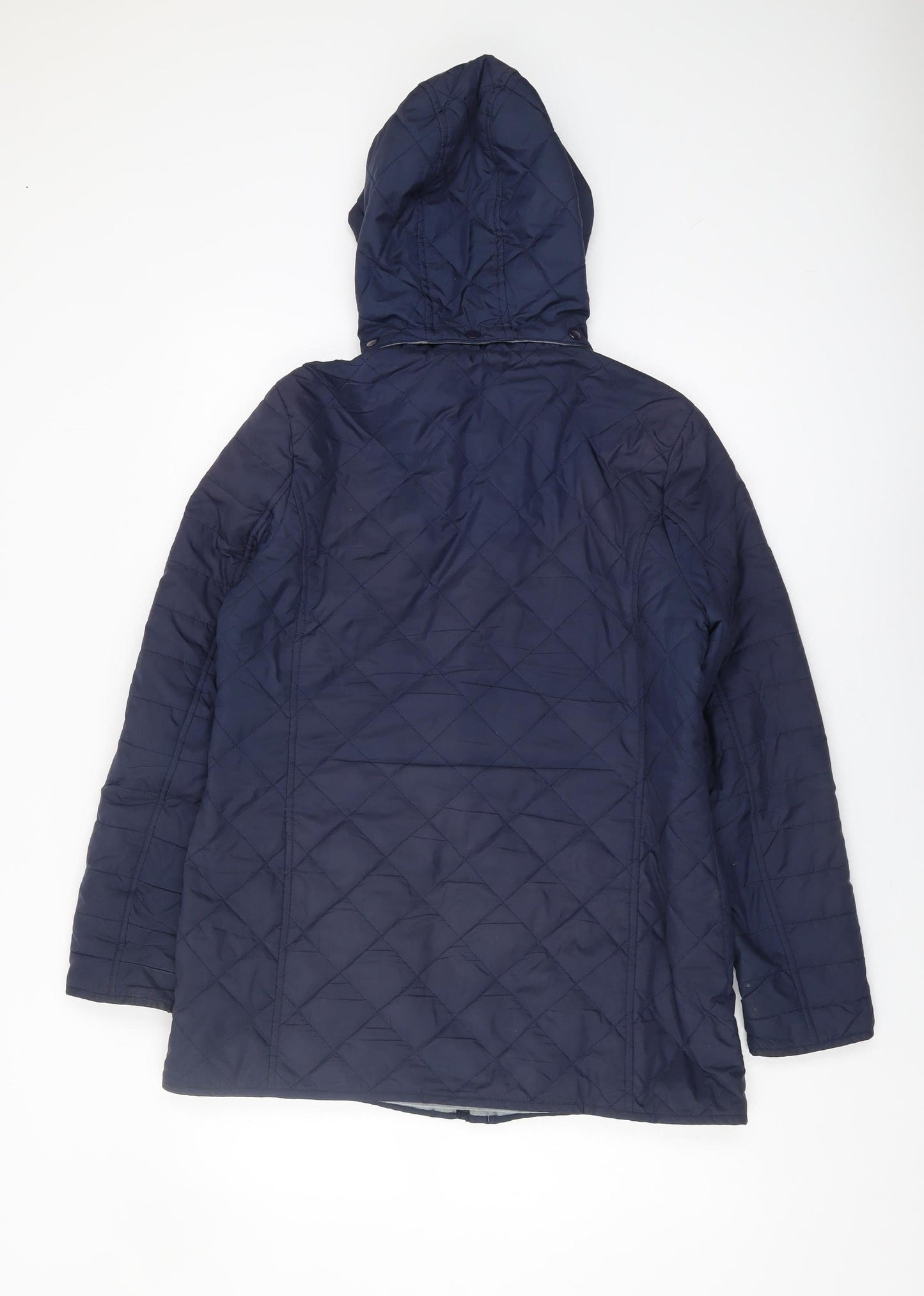 Womens UK Size 12 Cotton Traders Blue Quilted Coat