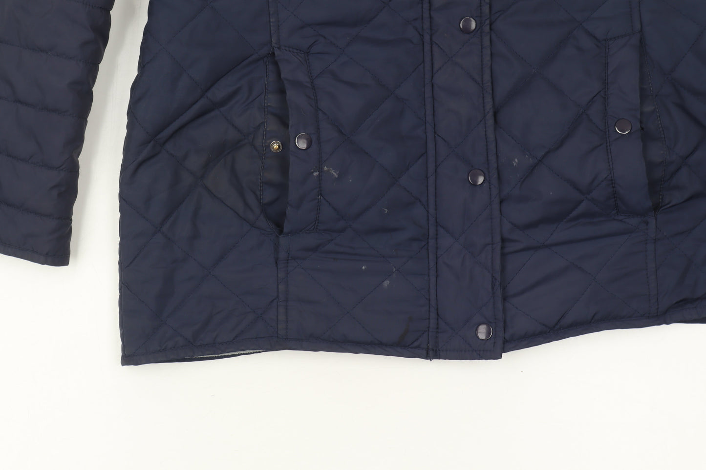 Womens UK Size 12 Cotton Traders Blue Quilted Coat