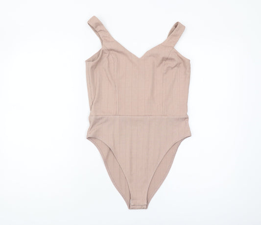 Miss Selfridge Women's Beige Bodysuit Size 12 Slim Fit