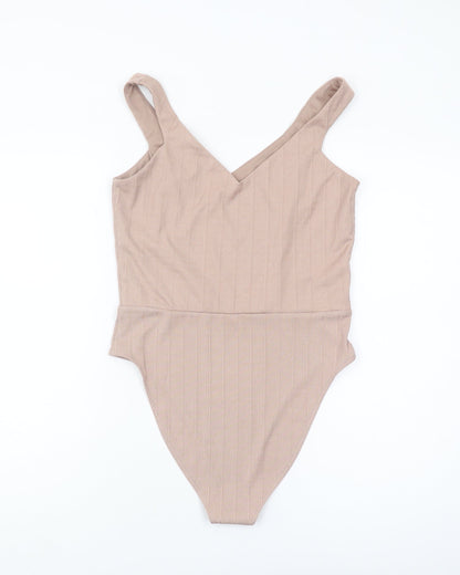 Miss Selfridge Women's Beige Bodysuit Size 12 Slim Fit