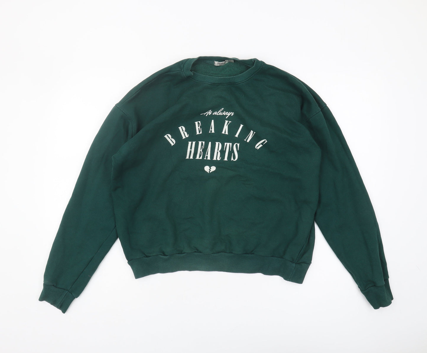 Stradivarius Women's Green Pullover Sweatshirt, Size M