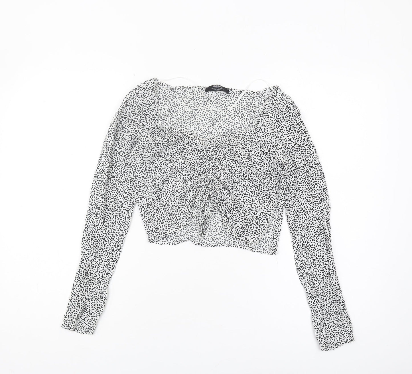 Bershka Women's Cropped V-Neck Blouse - Size S