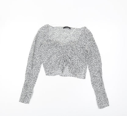 Bershka Women's Cropped V-Neck Blouse - Size S