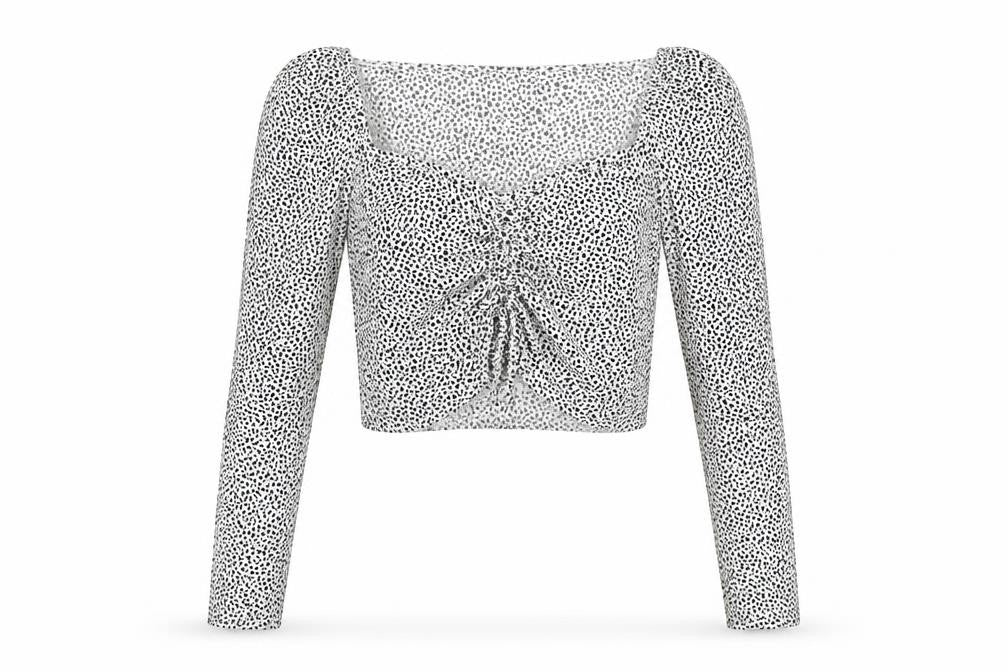 Womens UK Size S Bershka Multicoloured Cropped Blouse