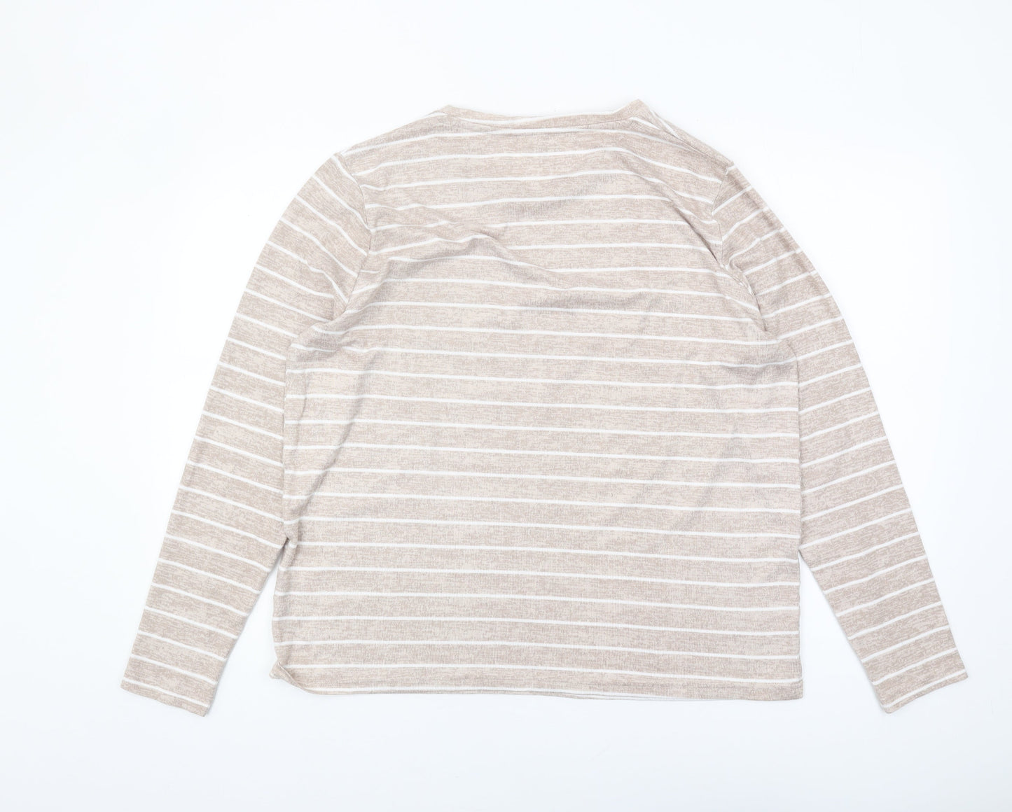 Originals Beige Striped T-Shirt, Size 14, Women's Basic Top