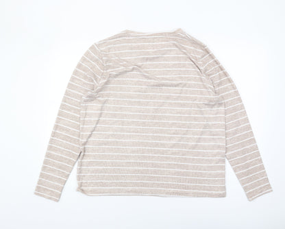 Originals Beige Striped T-Shirt, Size 14, Women's Basic Top