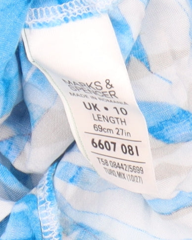 Marks and Spencer Blue A-Line Geometric Women's Skirt