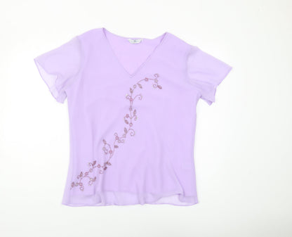 Womens UK Size 18 Joanna Hope Purple  T-Shirt