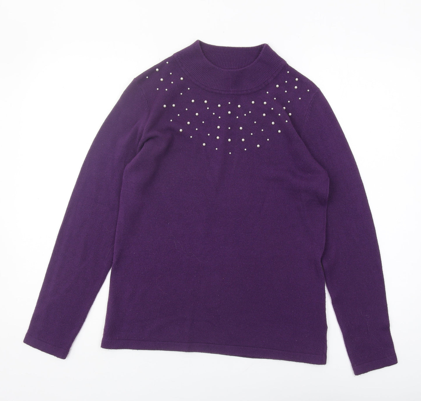 Damart Women's Purple Studded Pullover Jumper Size S