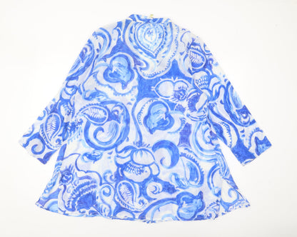Pistachio Women's Blue Paisley Blouse M