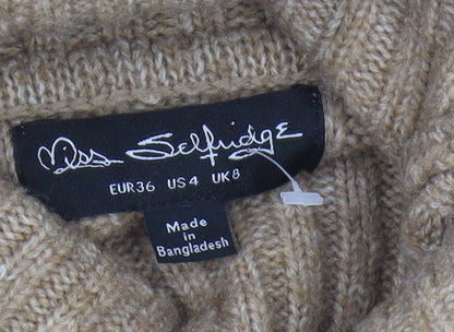 Womens UK Size 8 Miss Selfridge Beige Pullover Jumper