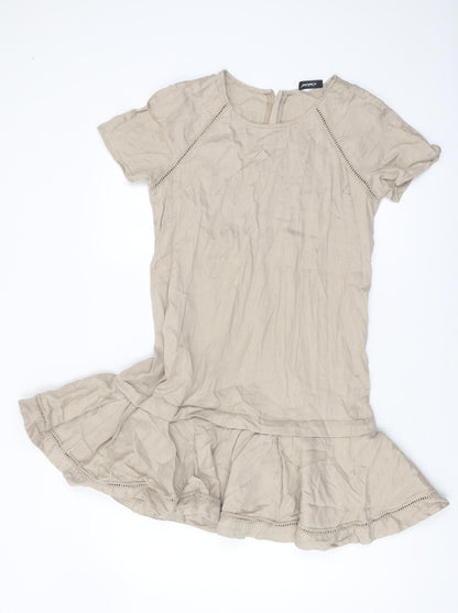 MAX&Co Women Beige Short Dress Size 10 Casual Summer