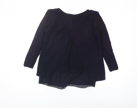 Zara Women's Black Knit Blouse, Size S, Round Neck