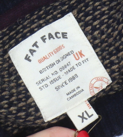 Fat Face Men's Black Cotton Blend XL Pullover Jumper