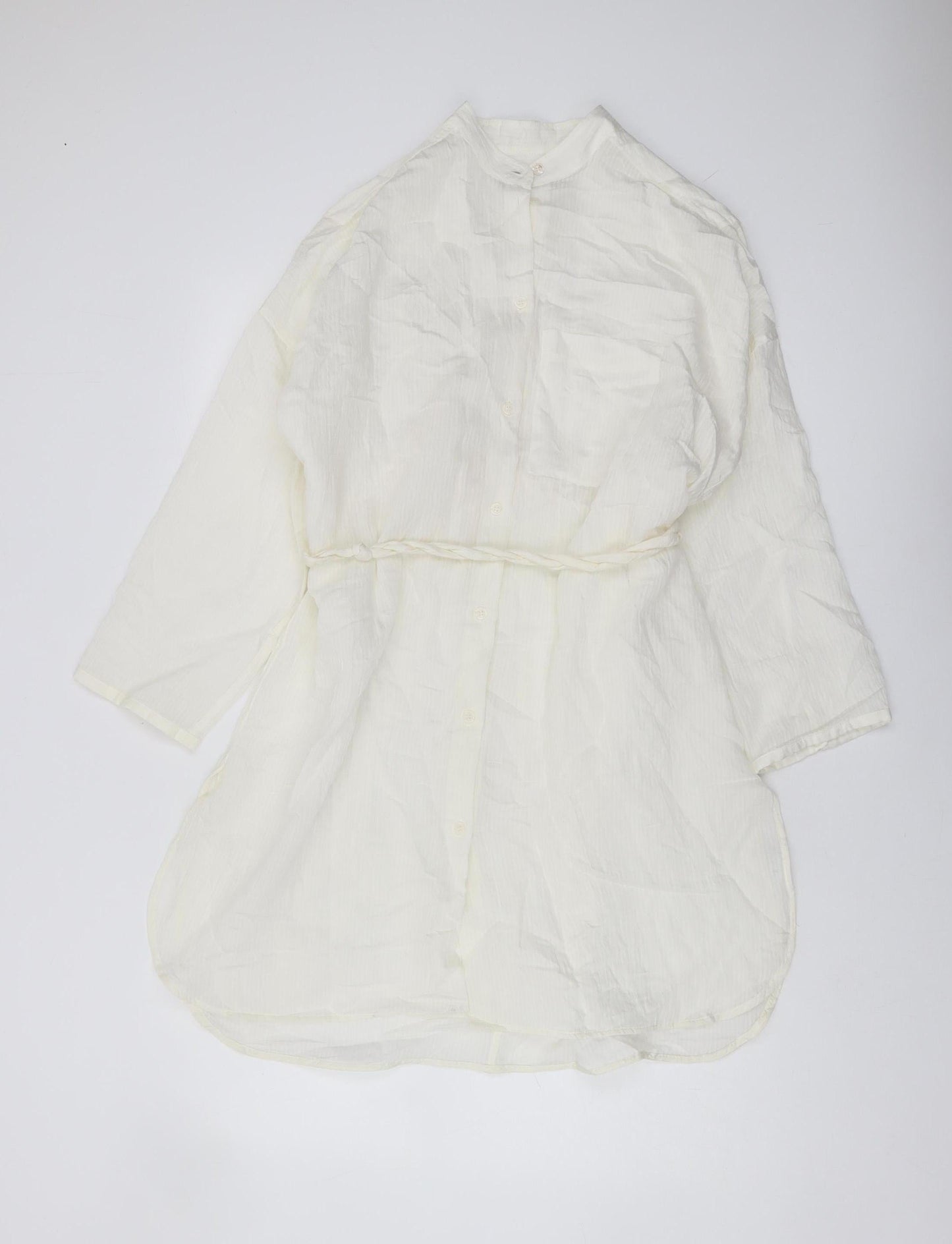 Womens UK Size XS Zara White Basic Blouse