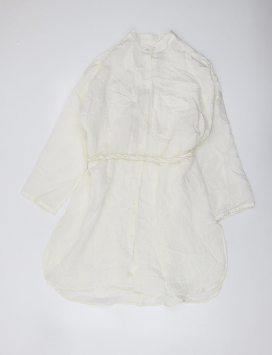 Womens UK Size XS Zara White Basic Blouse