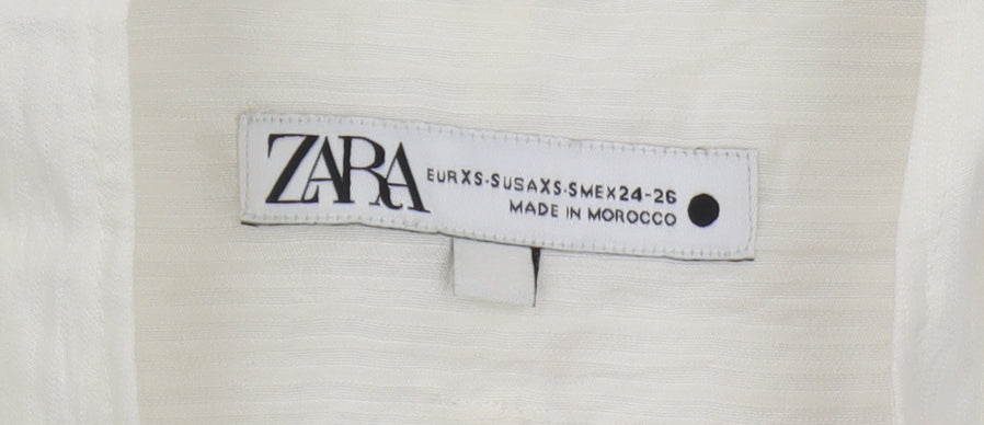 Womens UK Size XS Zara White Basic Blouse