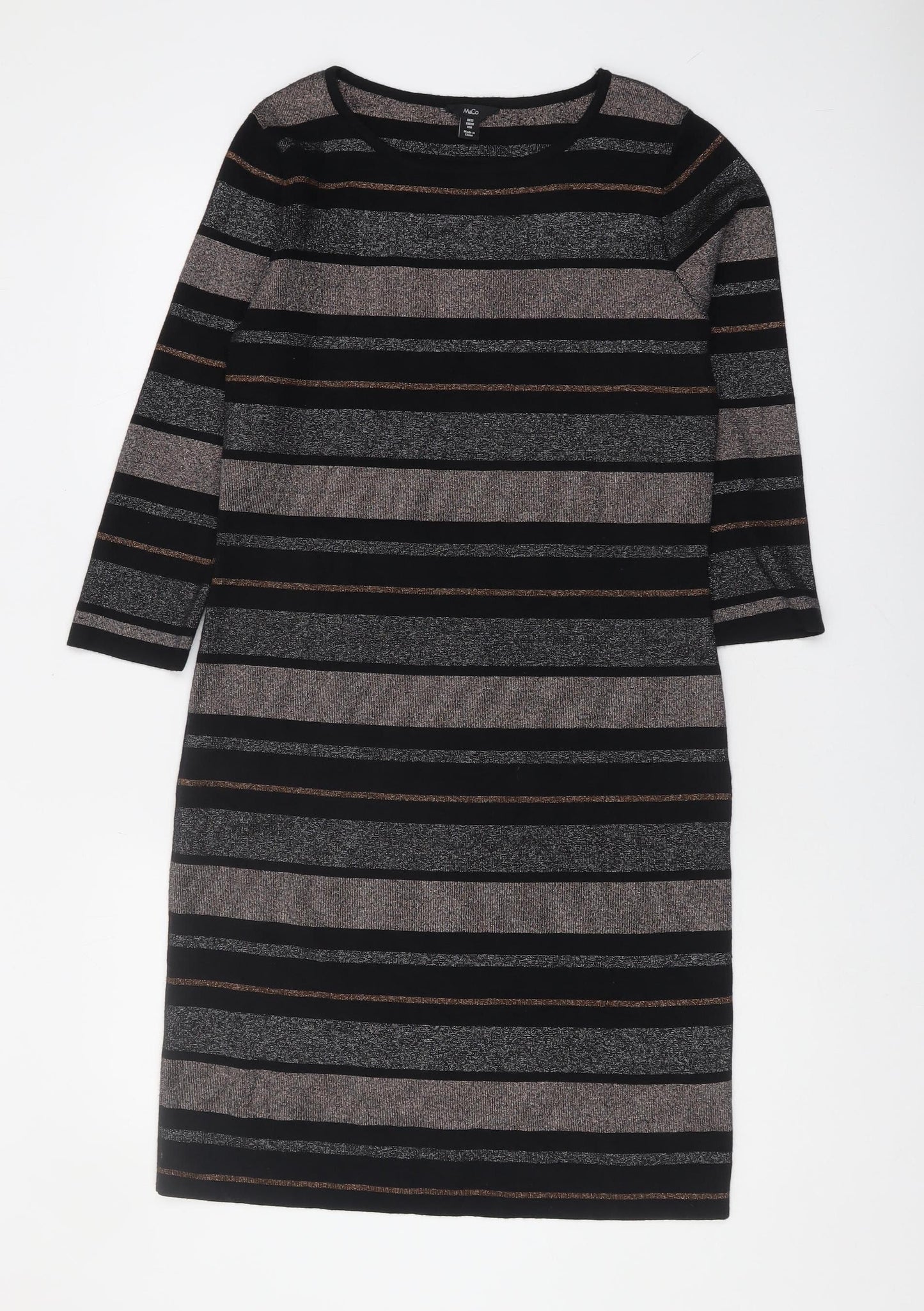 Womens UK Size 12 M&Co Black Tunic Jumper