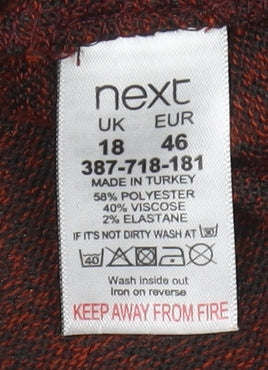 Womens UK Size 18 NEXT Red Pullover Jumper