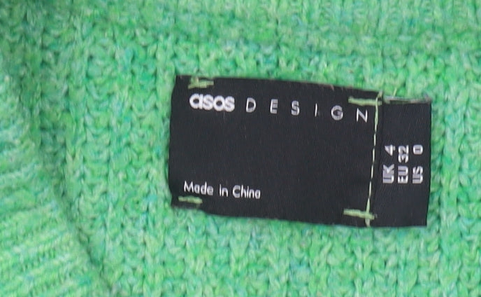 ASOS DESIGN Women's Green Mock Neck Jumper Size 4