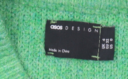 ASOS DESIGN Women's Green Mock Neck Jumper Size 4