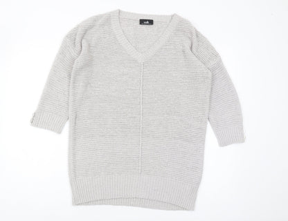 Wallis Women's Ivory V-Neck Knit Jumper, Size M