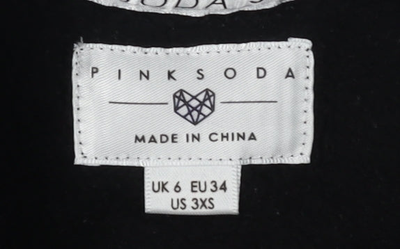 Pink Soda Women's Black Raglan Sweatshirt Size 6