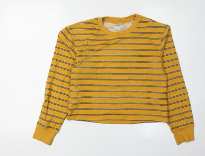 Womens UK Size 10 Pull&Bear Yellow Pullover Sweatshirt