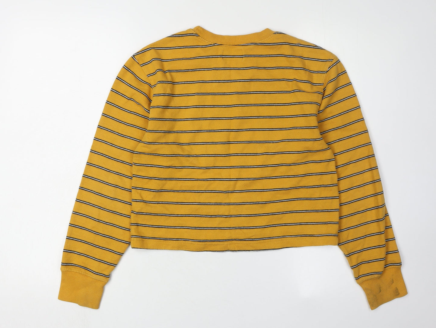 Womens UK Size 10 Pull&Bear Yellow Pullover Sweatshirt