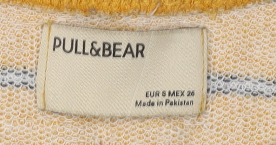 Womens UK Size 10 Pull&Bear Yellow Pullover Sweatshirt