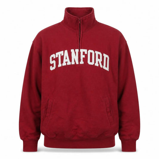 Front view of Champion Red Pullover Sweatshirt M - unisex college style