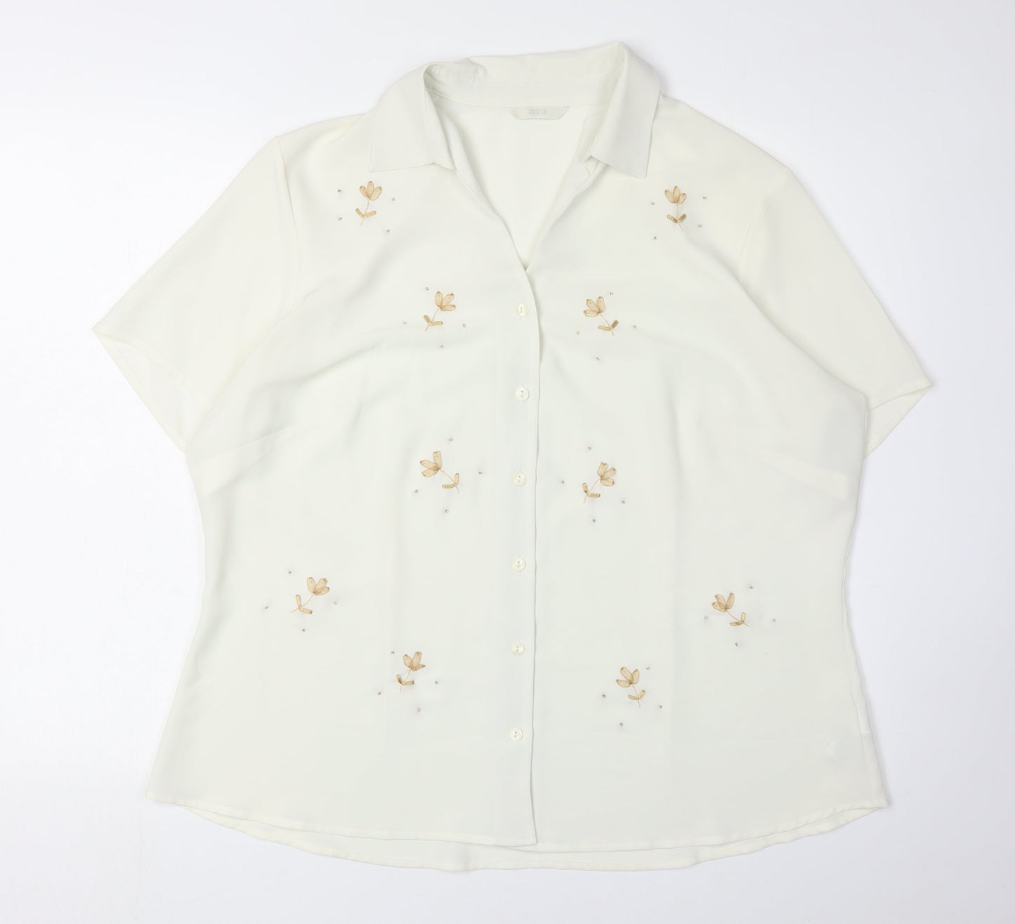 Womens UK Size 20 Marks and Spencer White Basic Button-Up
