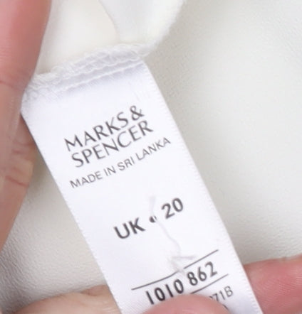 Womens UK Size 20 Marks and Spencer White Basic Button-Up