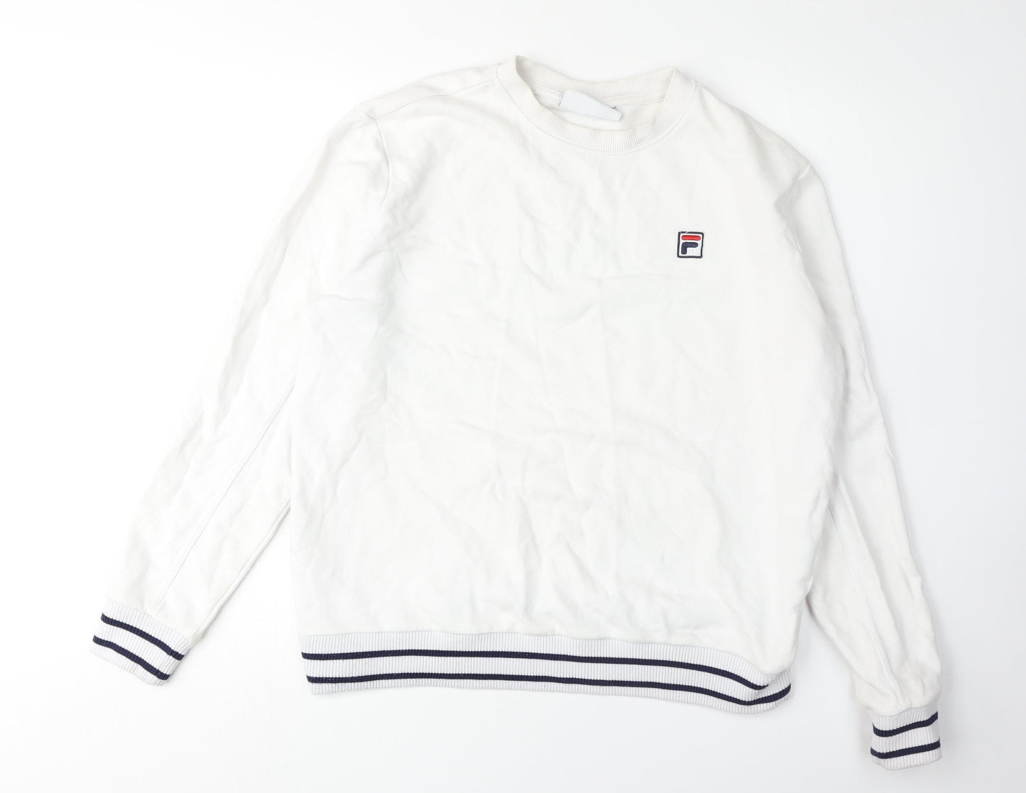 Fila Women's White Long Sleeve Sweatshirt, Size L