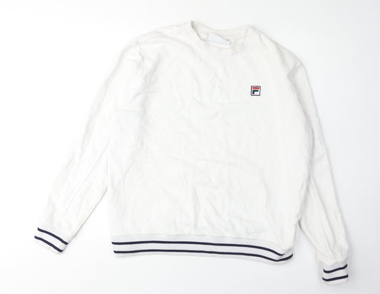 Fila Women's White Long Sleeve Sweatshirt, Size L