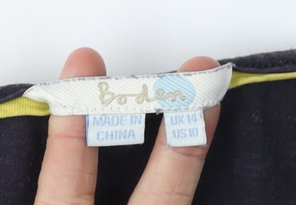 Boden Women's Black V-Neck Cotton Tank, Size 14