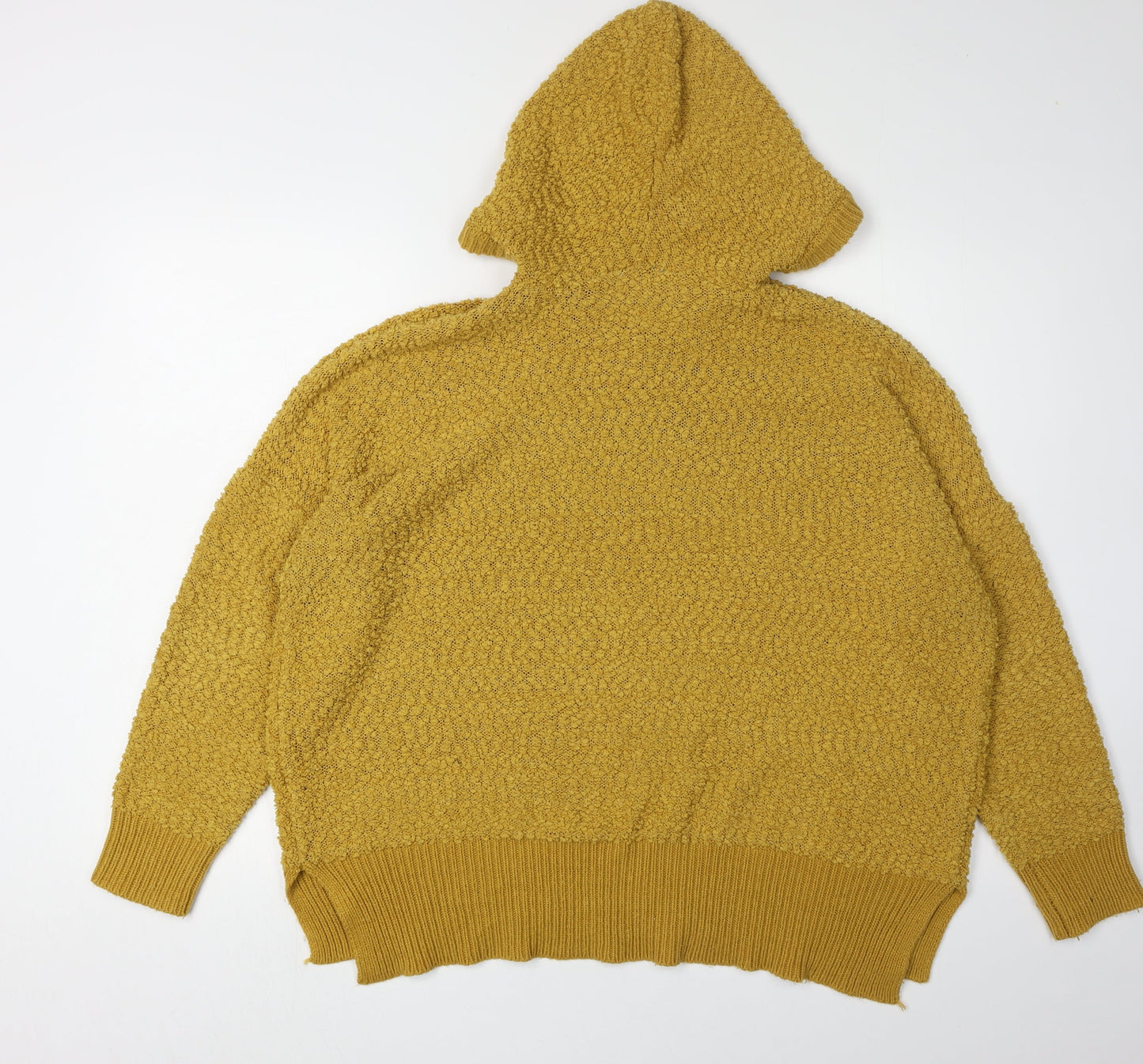Apricot Women's Yellow Hooded V-Neck Jumper Size 16