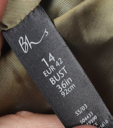 BHS Women's Black Blazer Size 14 Regular Fit