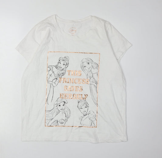 Womens UK Size L Disney White  T-Shirt