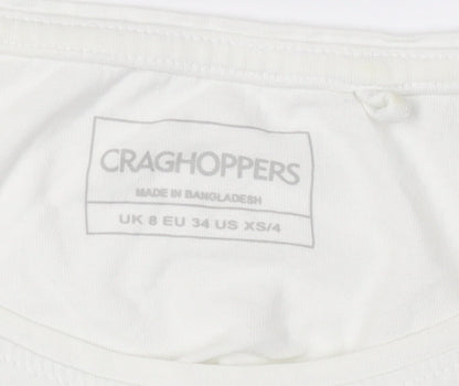 Craghoppers Girls White Floral Embroidered T-Shirt XS
