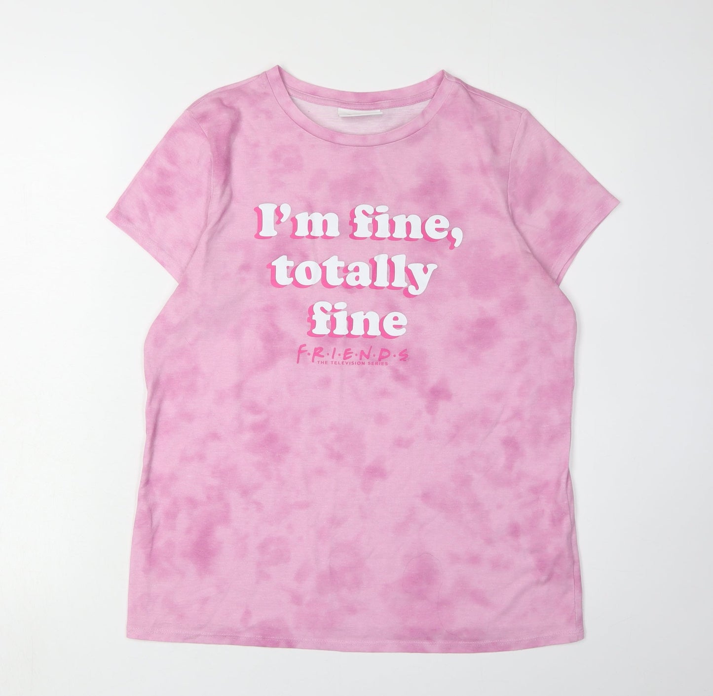 Womens UK Size 12 Friends Pink Basic T-Shirt