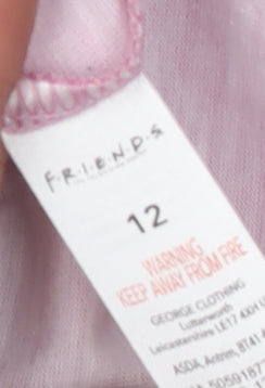 Womens UK Size 12 Friends Pink Basic T-Shirt