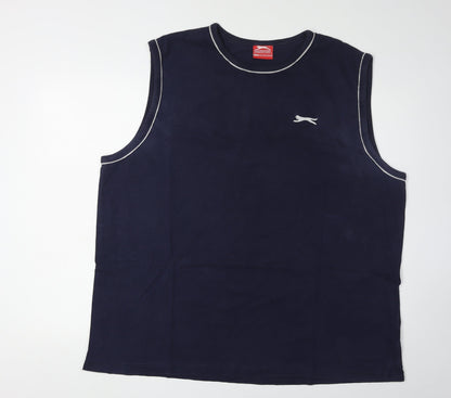 Slazenger Men's Blue 3XL Sleeveless Cotton T-Shirt